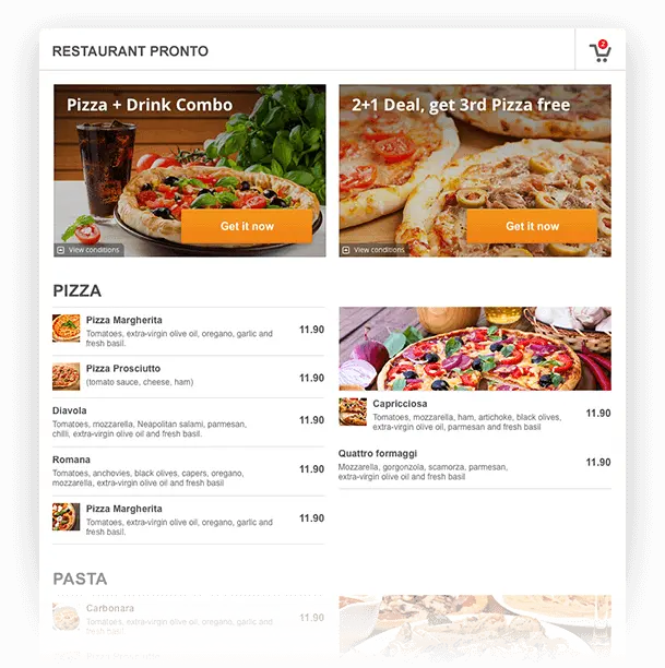 Free online restaurant menu with built 