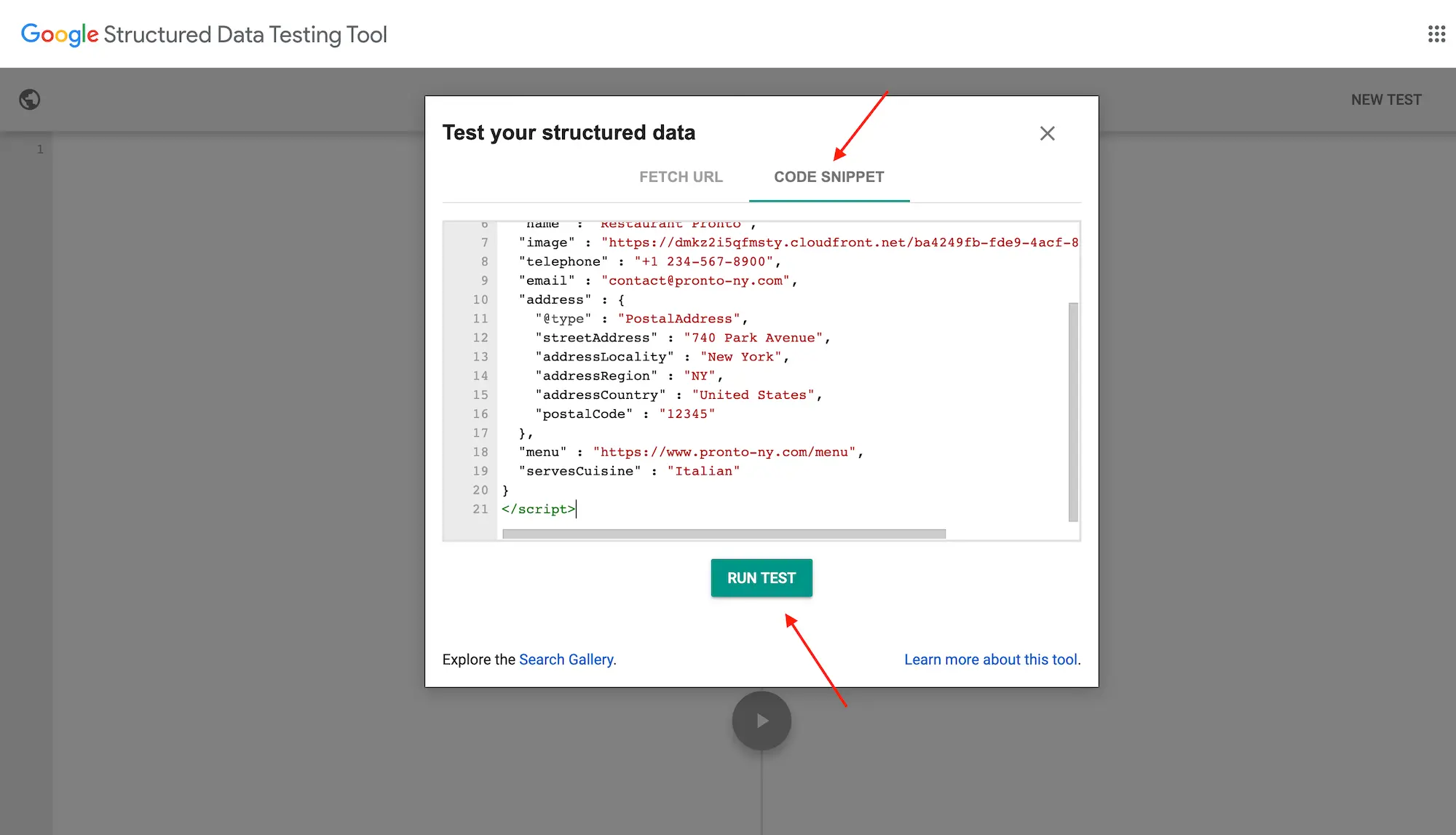 google structured data testing tool